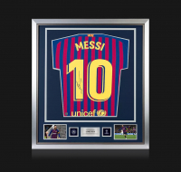 Koszulka FC Barcelona z oryginalnym podpisem Messiego