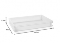 HENDI Pojemnik na ciasto do pizzy, do transportu i przechowywania ciasta, Amerbox, pudełko na kulki do pizzy, opiekun ciasta, możliwość układania w stosy, 14L, 600x400x(H)75mm, HDPE